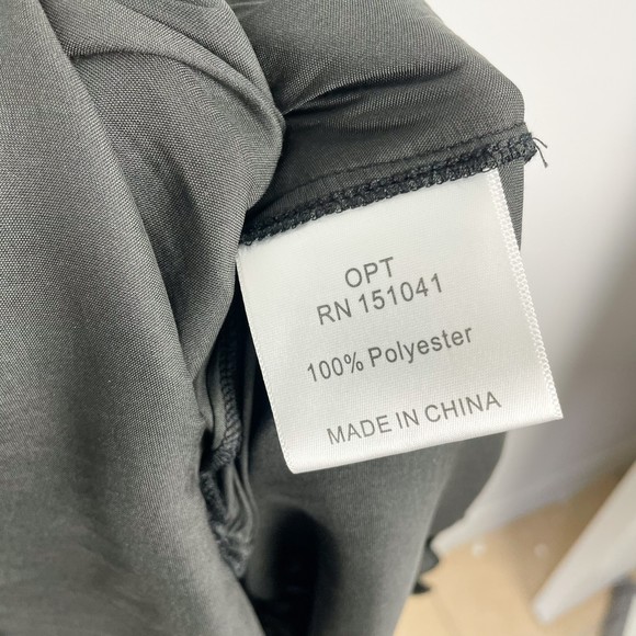 Anthropologie OPT Black Silky Long Sleeve Tiered Dress - Picture 3 of 5